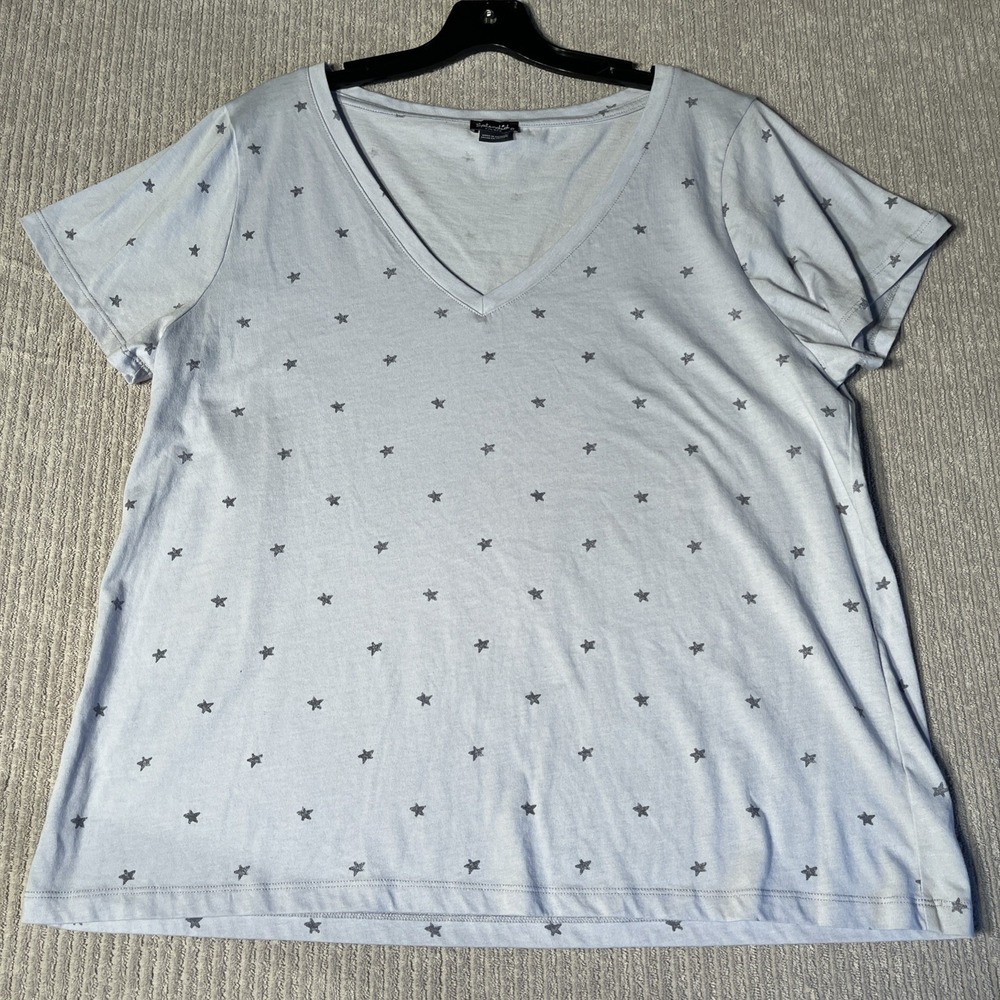 Splendid T Shirt Women's XXL Star‎ Print Lavender Purple Pullover EUC Casual